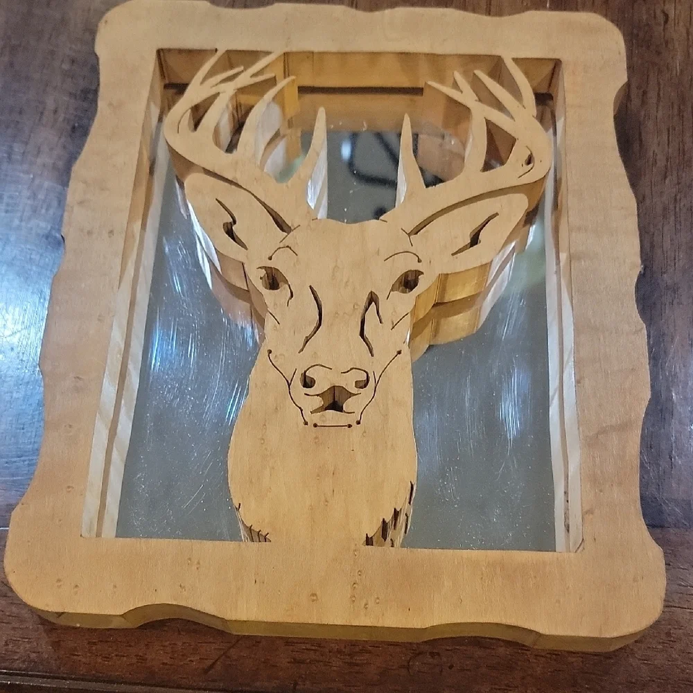 Wooden Deer Wall Art Decor